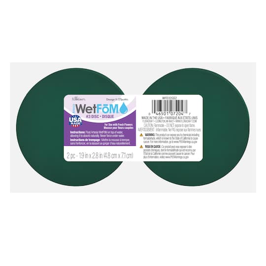 FloraCraft® 1.75" x 2.75" Green Artesia WetFōM® Discs, 2ct.